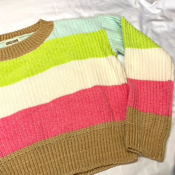 Cocovive soft and comfy Chenille Rainbow Striped sweater NWT XS, Small and Large - Picture 2 of 16
